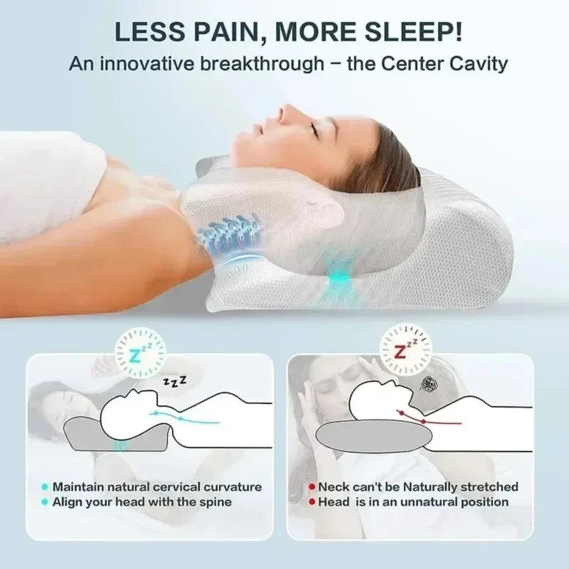 Releep Zervikales Nackenkissen zur Linderung von Nackenschmerzen, verstellbares Konturkissen zum Schlafen, ergonomisches Memory Foam-Kissen für Seitenschläfer