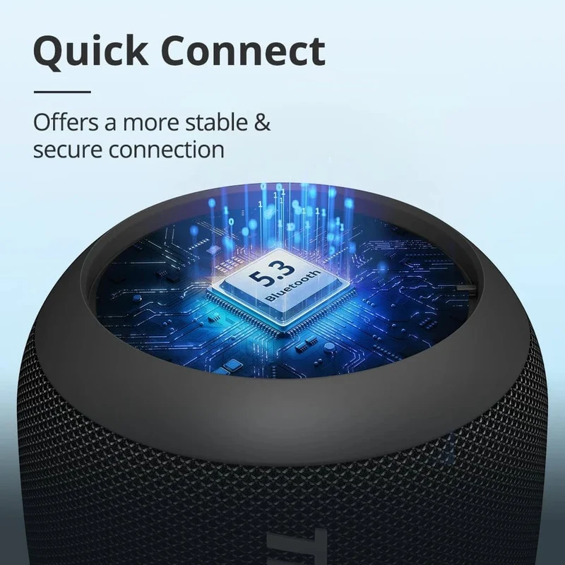 Tronsmart T7 Mini-Bluetooth-Lautsprecher, tragbarer Lautsprecher mit ausgewogenem Bass, IPX7 wasserdicht, LED-Modi für Camping im Freien