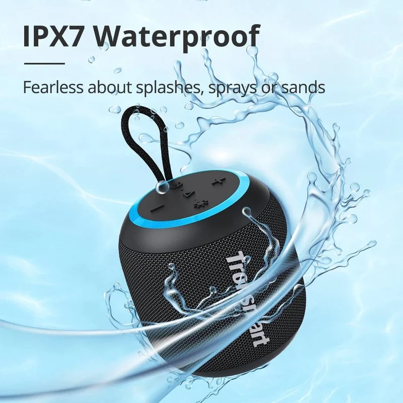 Tronsmart T7 Mini-Bluetooth-Lautsprecher, tragbarer Lautsprecher mit ausgewogenem Bass, IPX7 wasserdicht, LED-Modi für Camping im Freien