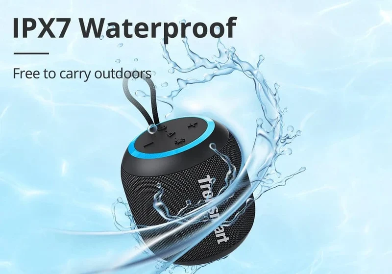 Tronsmart T7 Mini-Bluetooth-Lautsprecher, tragbarer Lautsprecher mit ausgewogenem Bass, IPX7 wasserdicht, LED-Modi für Camping im Freien