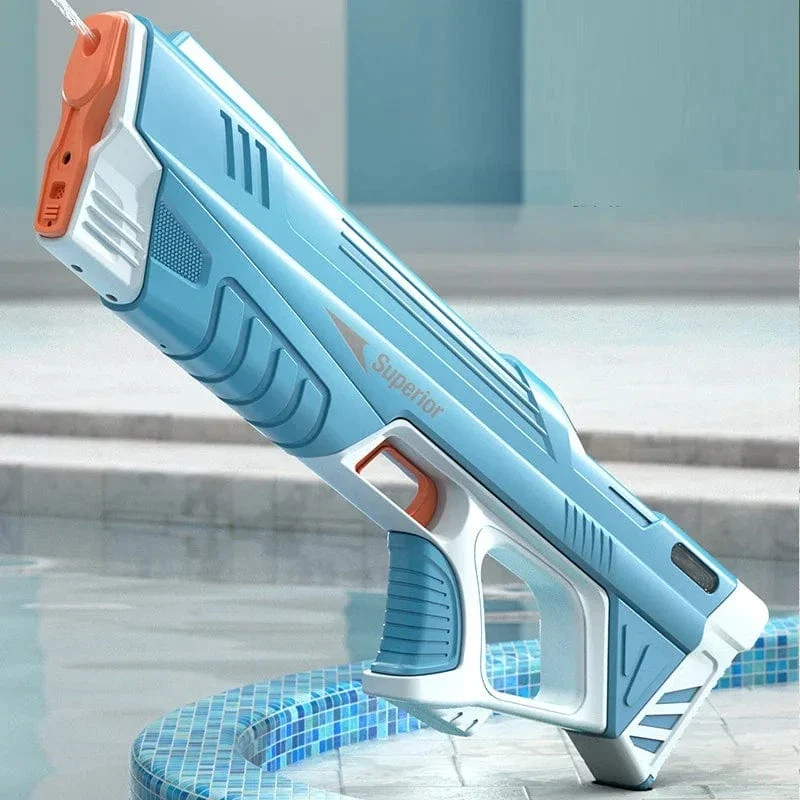 43 cm vollelektrisches automatisches Wasserspeicher-Waffenspielzeug, tragbares Kinder-Sommer-Strand-Outdoor-Kampf-Fantasie-Spielzeug für Jungen-Kinderspiel