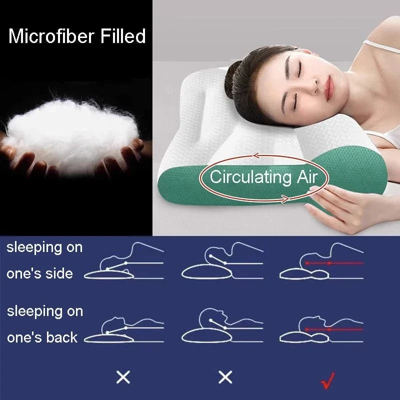 Kissen zur Nackenstütze, Nackenkissen für gemütliches Schlafen, ergonomische Konturkissen, für Seiten-, Rücken- und Bauchschläfer