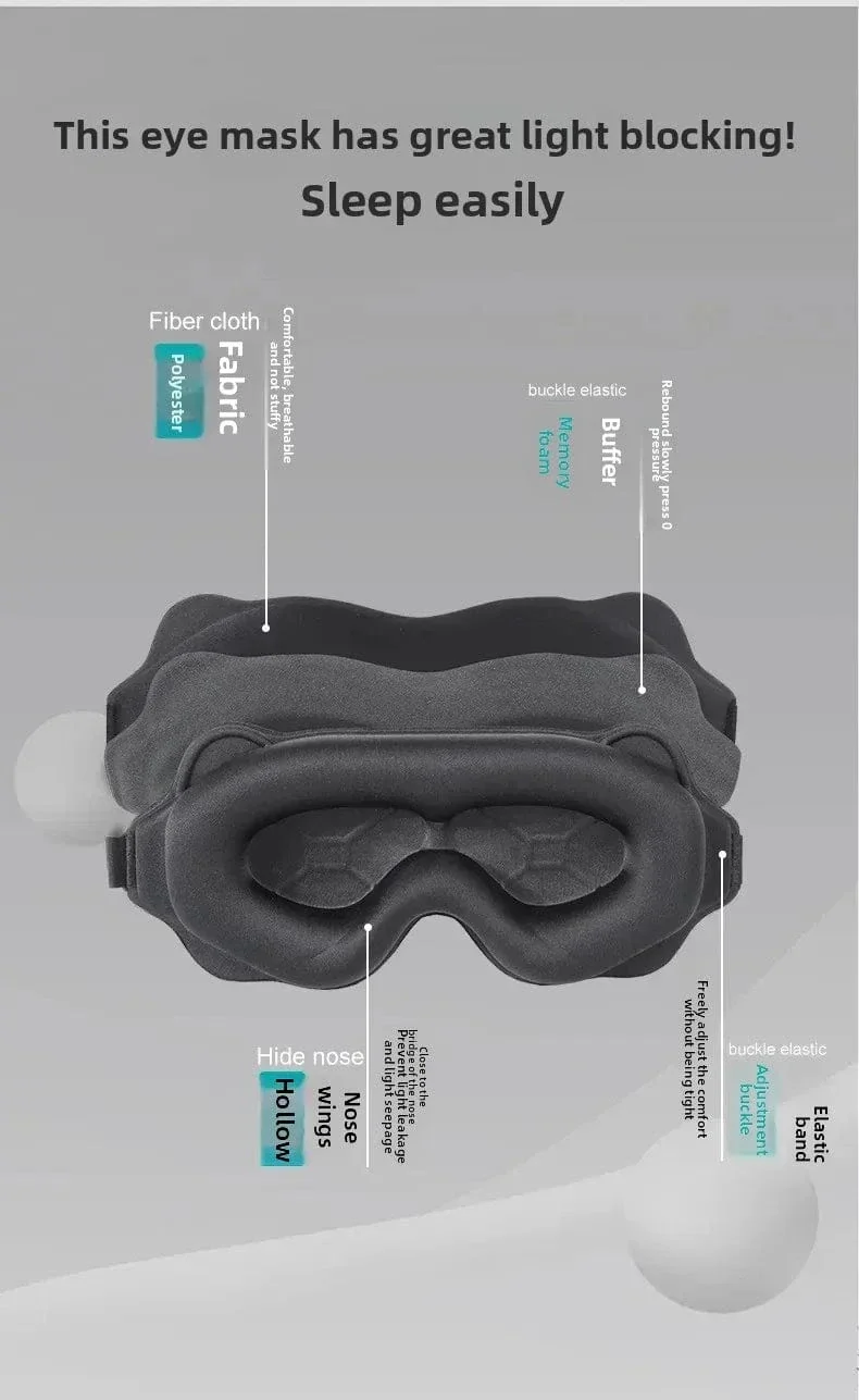 3D-Schlafmaske, Lichtschutz, Schlafmaske für die Augen, weiche Schlafhilfe, Augenmaske für unterwegs, Eyeshade, Nacht, atmungsaktiv, Slaapmasker