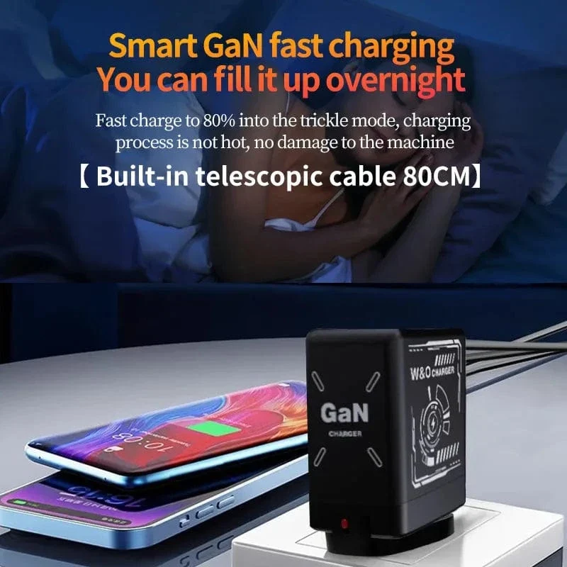 W&O GaN Schnellladekabel 20 W Typ C und Lightning Flüssigsilikonkabel für iPhone 14 15 Pro Max Xiaomi Realme Redmi