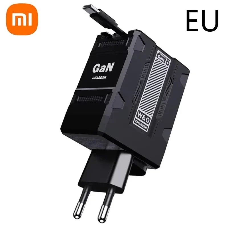 Xiaomi 120W GaN Schnellladegerät Kompatibel mit einziehbarem Typ-C und Lightning-Kabel Tragbarer Adapter für iPhone 16 iPad Macbook