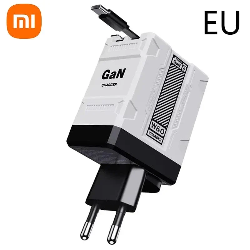 Xiaomi 120W GaN Schnellladegerät Kompatibel mit einziehbarem Typ-C und Lightning-Kabel Tragbarer Adapter für iPhone 16 iPad Macbook