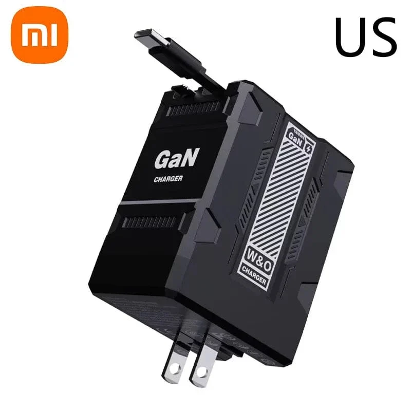 Xiaomi 120W GaN Schnellladegerät Kompatibel mit einziehbarem Typ-C und Lightning-Kabel Tragbarer Adapter für iPhone 16 iPad Macbook