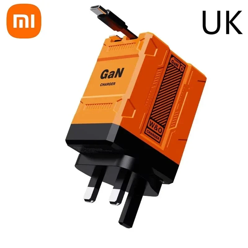 Xiaomi 120W GaN Schnellladegerät Kompatibel mit einziehbarem Typ-C und Lightning-Kabel Tragbarer Adapter für iPhone 16 iPad Macbook