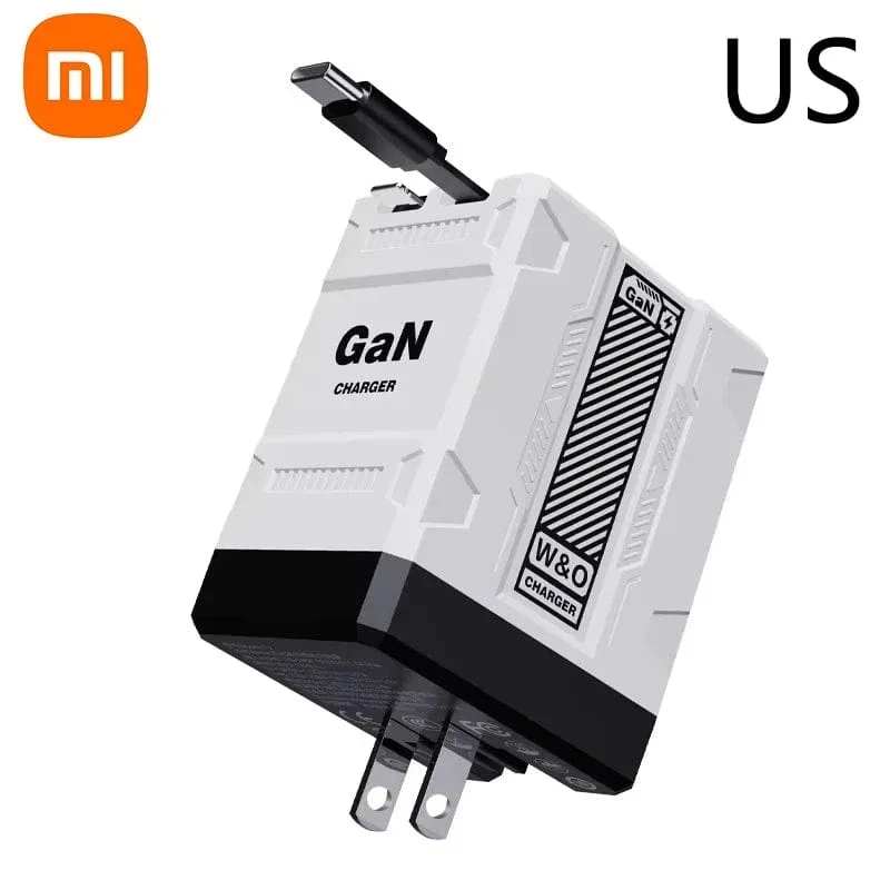 Xiaomi 120W GaN Schnellladegerät Kompatibel mit einziehbarem Typ-C und Lightning-Kabel Tragbarer Adapter für iPhone 16 iPad Macbook