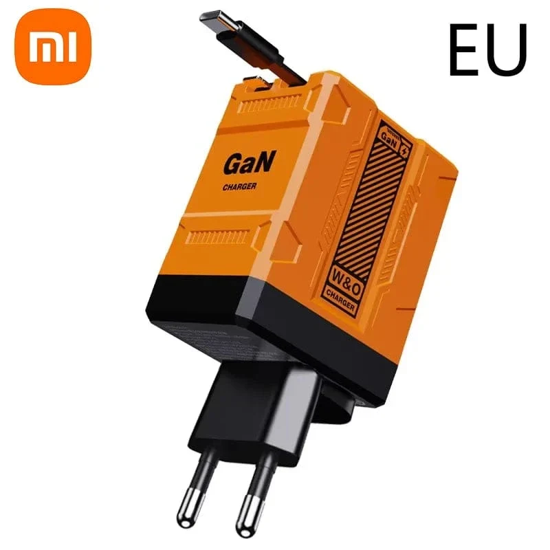 Xiaomi 120W GaN Schnellladegerät Kompatibel mit einziehbarem Typ-C und Lightning-Kabel Tragbarer Adapter für iPhone 16 iPad Macbook