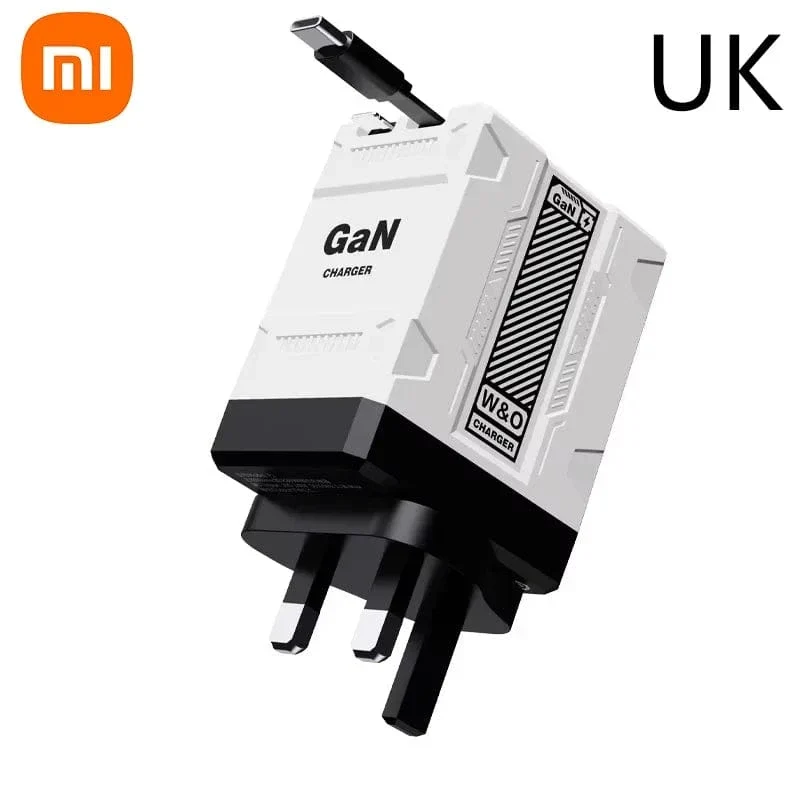 Xiaomi 120W GaN Schnellladegerät Kompatibel mit einziehbarem Typ-C und Lightning-Kabel Tragbarer Adapter für iPhone 16 iPad Macbook