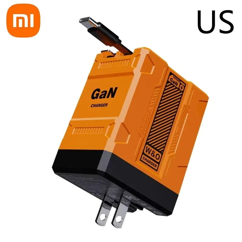 Xiaomi 120W GaN Schnellladegerät Kompatibel mit einziehbarem Typ-C und Lightning-Kabel Tragbarer Adapter für iPhone 16 iPad Macbook
