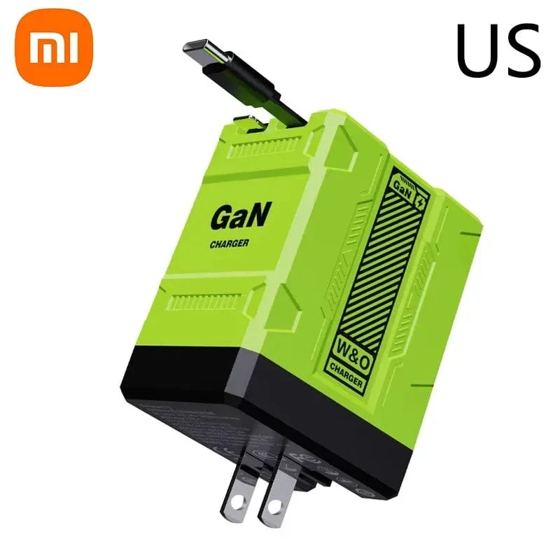 Xiaomi 120W GaN Schnellladegerät Kompatibel mit einziehbarem Typ-C und Lightning-Kabel Tragbarer Adapter für iPhone 16 iPad Macbook