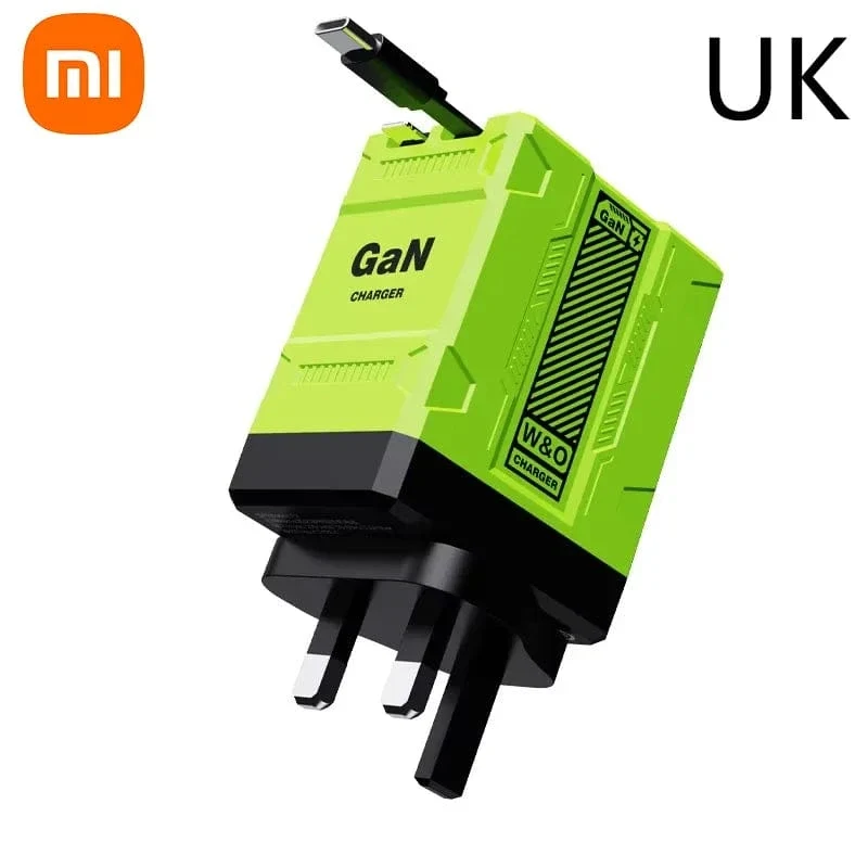 Xiaomi 120W GaN Schnellladegerät Kompatibel mit einziehbarem Typ-C und Lightning-Kabel Tragbarer Adapter für iPhone 16 iPad Macbook