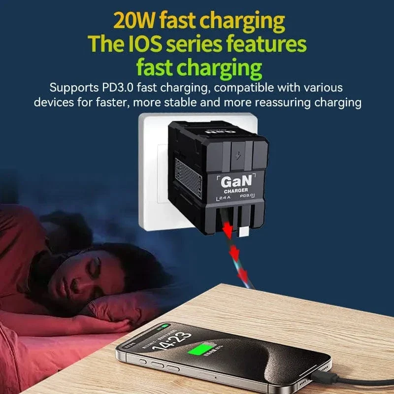 Insgesamt 20 W USB-C-Ladegerät GaN-Schnelllade-Wandladegerät für iPhone Samsung Xiaomi Schnellladung EU/US-Stecker Telefonladegerät-Adapter
