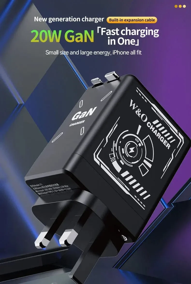 20W GaN Schnelllade-USB-C-Ladegerät Super Charge Adapter Multiprotokoll-Kompatibilität Ladegerät für Huawei iPhone Samsung Neu