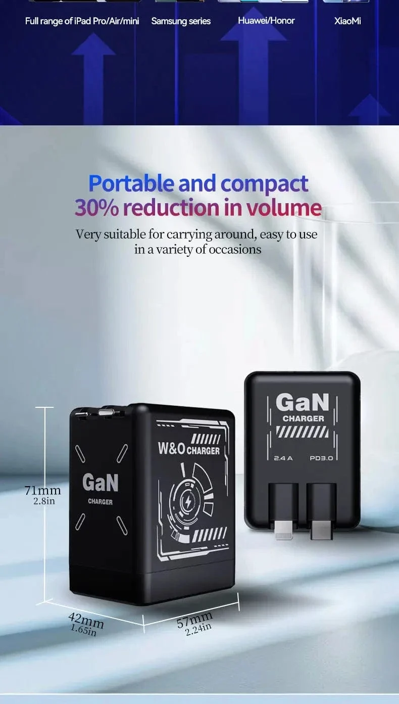 20W GaN Schnelllade-USB-C-Ladegerät Super Charge Adapter Multiprotokoll-Kompatibilität Ladegerät für Huawei iPhone Samsung Neu