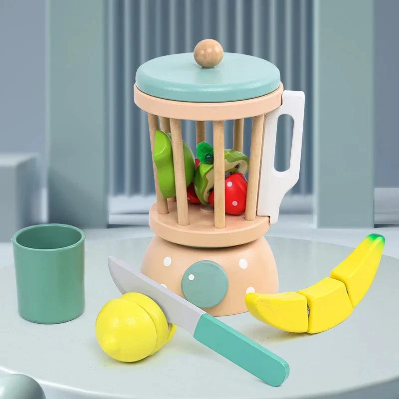 Holzspielzeug für Kinder, Kaffeemaschine, Spielzeug-Set, Kuchen, Eis, Teezeit, Spielset für Kleinkinder, Rollenspiel, Küchenzubehör, Geschenk für Kinder