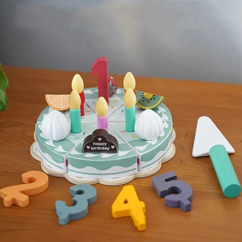 Holzspielzeug für Kinder, Kaffeemaschine, Spielzeug-Set, Kuchen, Eis, Teezeit, Spielset für Kleinkinder, Rollenspiel, Küchenzubehör, Geschenk für Kinder