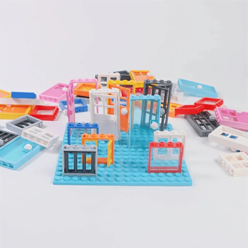 MOC Stadt Freunde Haus Tür Fenster Set Bausteine ​​Spielzeug Kompatibel Klassische Architektur Blöcke Teile DIY Ziegel Kinder Spielzeug