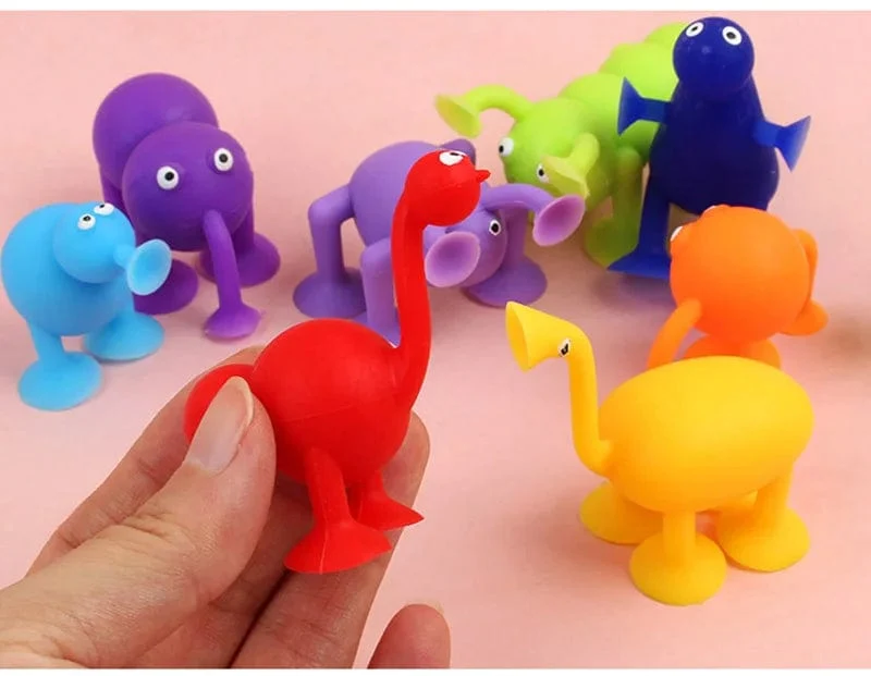 Tier-Sauger-Spielzeug, DIY-Silikonblock-Modell, Saugnapf, zusammengebaut, Konstruktion, pädagogisches lustiges Spielzeug, Jungen und Mädchen, Spielzeug zum Stressabbau