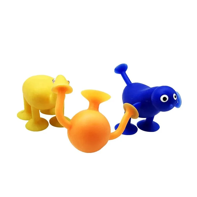 Tier-Sauger-Spielzeug, DIY-Silikonblock-Modell, Saugnapf, zusammengebaut, Konstruktion, pädagogisches lustiges Spielzeug, Jungen und Mädchen, Spielzeug zum Stressabbau