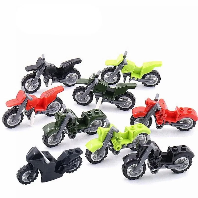 Militärwaffe Motorrad Buntes Spielzeug für Kinder Zubehör WW2 Motor Transporteinrichtung Militärs Kompatible Blöcke