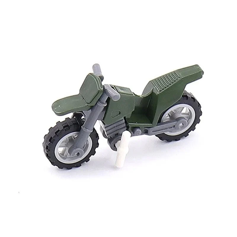 Militärwaffe Motorrad Buntes Spielzeug für Kinder Zubehör WW2 Motor Transporteinrichtung Militärs Kompatible Blöcke