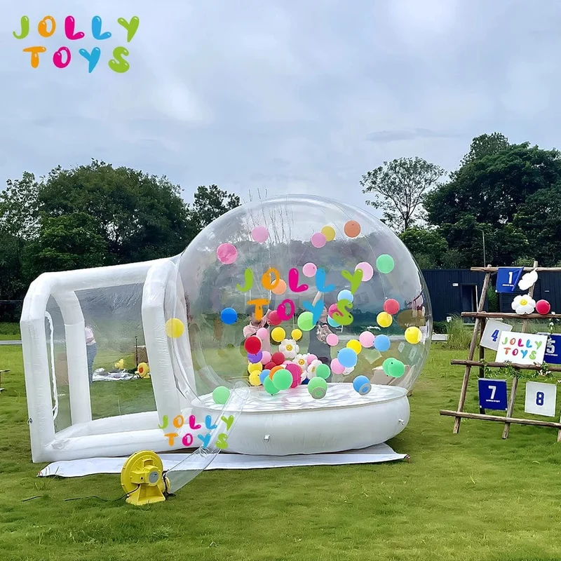 JOLLY SPIELZEUG Ballon aufblasbare blase haus mit trampolin und transparent kuppel PVC material kostenloser versand mit gebläse