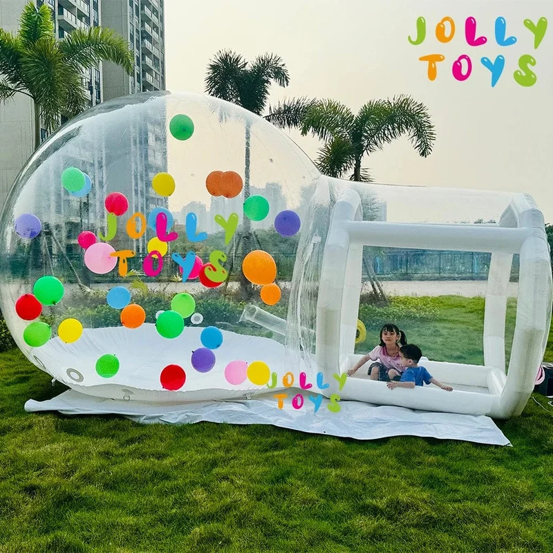 JOLLY SPIELZEUG Ballon aufblasbare blase haus mit trampolin und transparent kuppel PVC material kostenloser versand mit gebläse