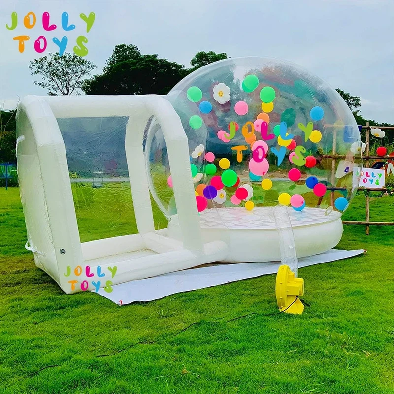 JOLLY SPIELZEUG Ballon aufblasbare blase haus mit trampolin und transparent kuppel PVC material kostenloser versand mit gebläse