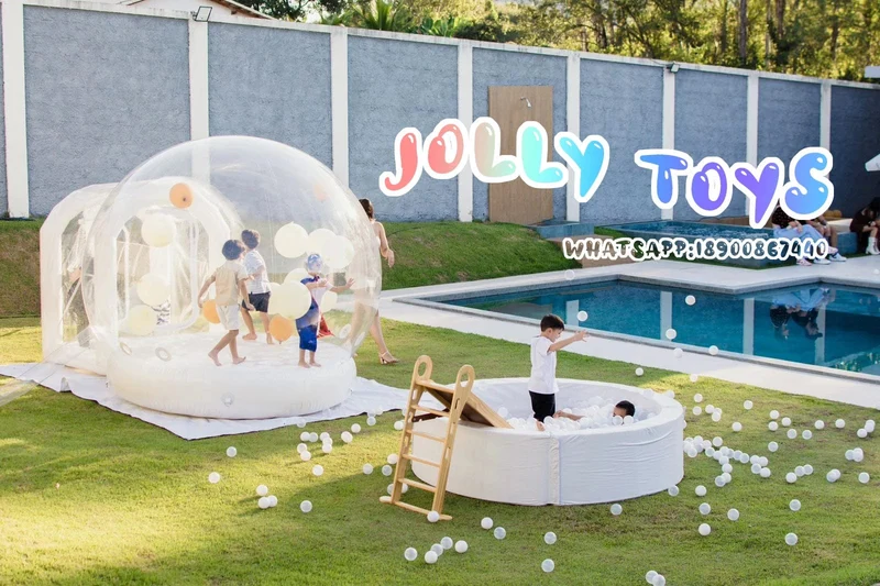 JOLLY SPIELZEUG Ballon aufblasbare blase haus mit trampolin und transparent kuppel PVC material kostenloser versand mit gebläse