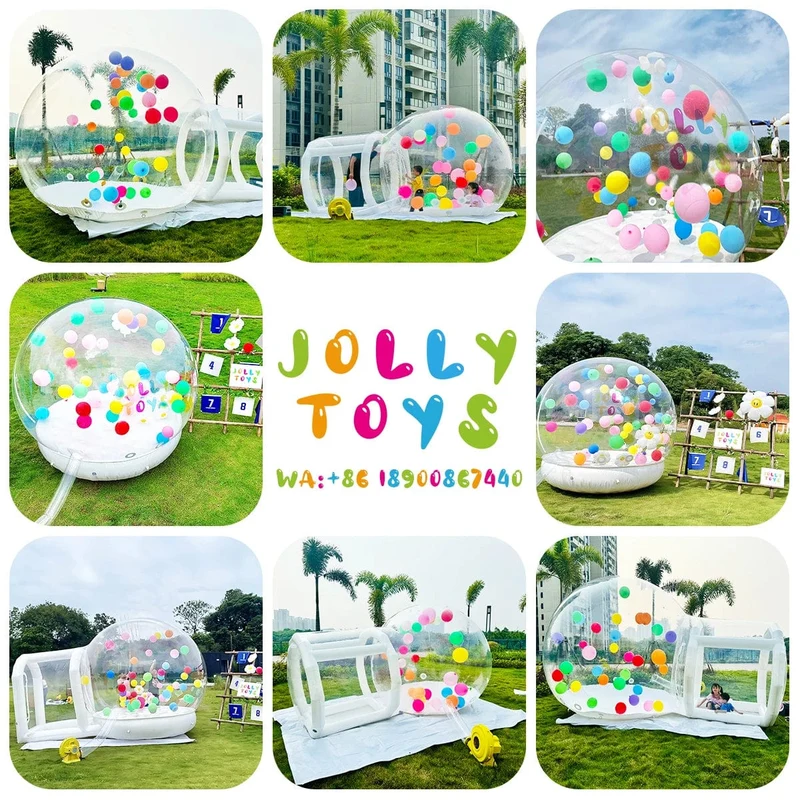 JOLLY SPIELZEUG Ballon aufblasbare blase haus mit trampolin und transparent kuppel PVC material kostenloser versand mit gebläse