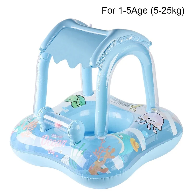 1 x Schwimmhilfe mit Baldachin für Kinder, Schwimmhilfe für Kleinkinder, Baby-Schwimmhilfe, Schwimmring für den Pool, Strandspielzeug für Partys