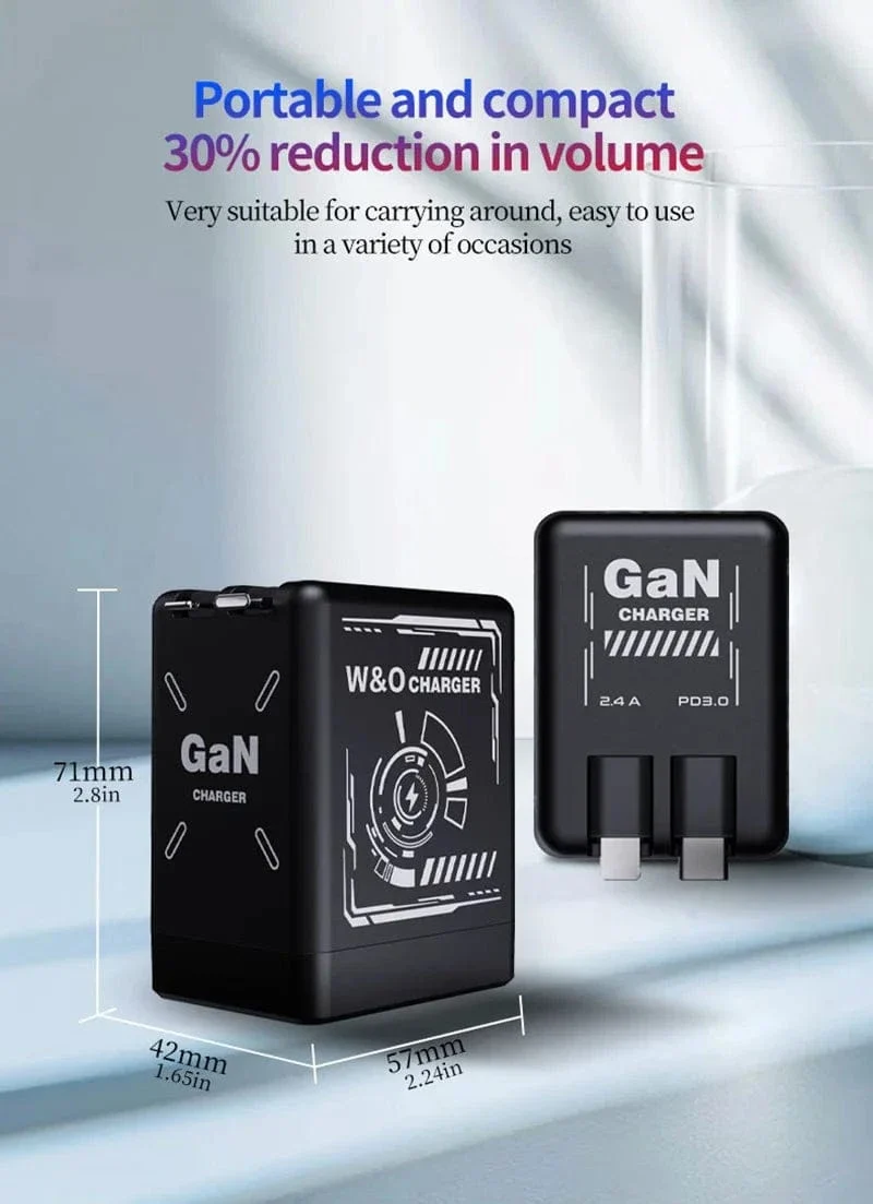 Xiaomi GaN120W Ultraschnellladegerät mit einziehbarem Typ-C-Blitzkabel-Schnellladeadapter für iPhone16 iPad Samsung Huawei