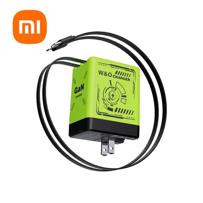 Xiaomi GaN120W Ultraschnellladegerät mit einziehbarem Typ-C-Blitzkabel-Schnellladeadapter für iPhone16 iPad Samsung Huawei