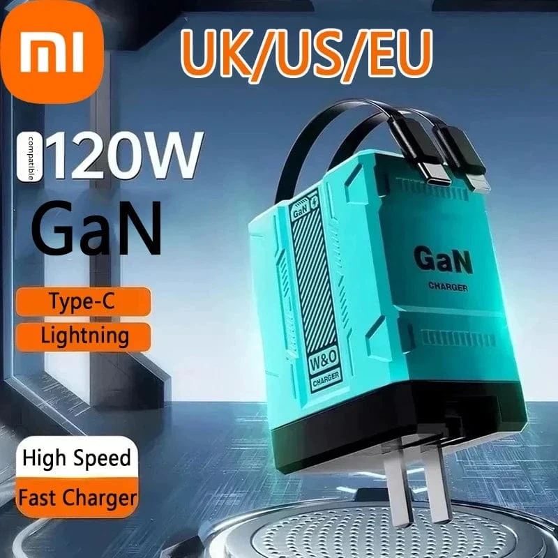 Xiaomi 120W USB C Schnellladegerät Muti 2 Ports Typ C Pd Wandadapter für iPhone 15 Pro Huawei Samsung Tragbares Hochgeschwindigkeitsladen