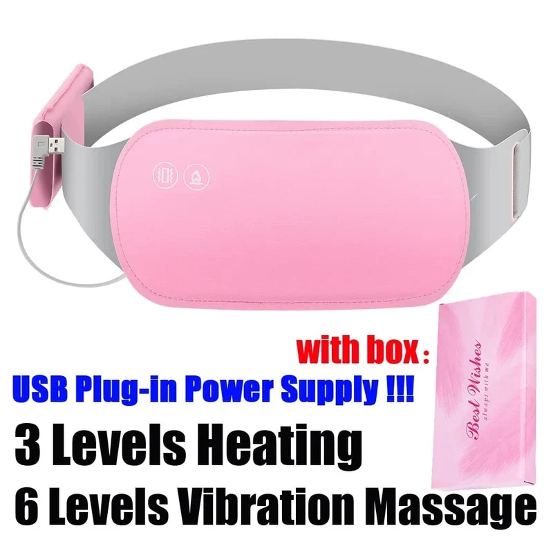 Elektrisches Massagegerät gegen Periodenkrämpfe, vibrierender Heizgürtel für die Menstruation, Taille, Bauch, Bauch, warmer Palastgürtel