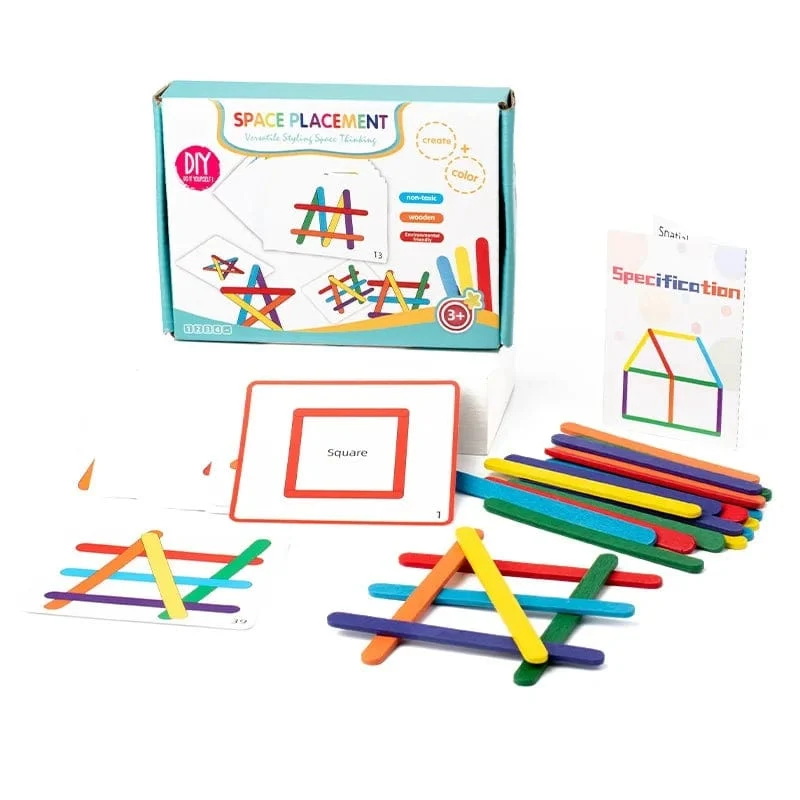 Montessori Spielzeug Kinder Sensorische Logische Denken Herausforderung Tabelle Spiele Regenbogen Stick Puzzle Kinder Pädagogisches Holz Spielzeug