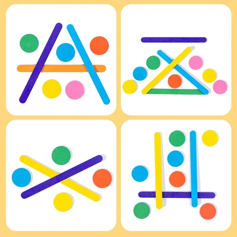 Montessori Spielzeug Kinder Sensorische Logische Denken Herausforderung Tabelle Spiele Regenbogen Stick Puzzle Kinder Pädagogisches Holz Spielzeug