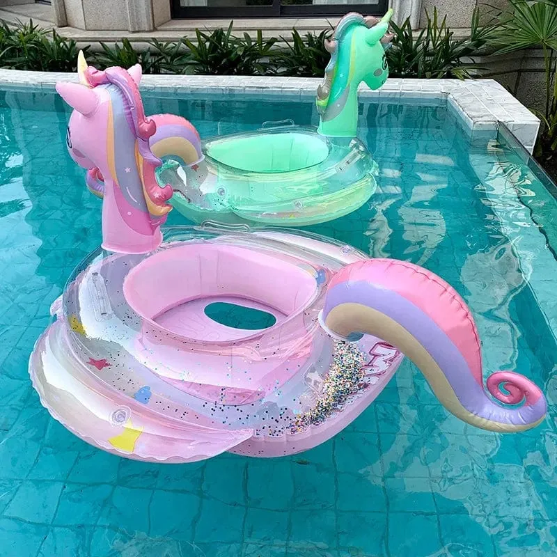Schwimmring, aufblasbarer Schwimmring für den Pool, Baby, Regenbogen, Pailletten, Einhorn für Kinder, Schwimmkreis, Kinder, Schwimmring, Poolspielzeug, schwimmend