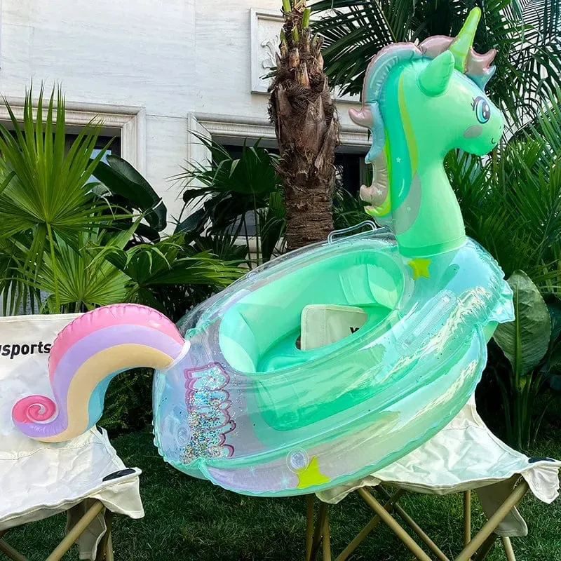 Schwimmring, aufblasbarer Schwimmring für den Pool, Baby, Regenbogen, Pailletten, Einhorn für Kinder, Schwimmkreis, Kinder, Schwimmring, Poolspielzeug, schwimmend