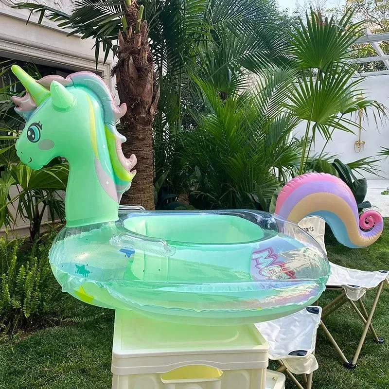Schwimmring, aufblasbarer Schwimmring für den Pool, Baby, Regenbogen, Pailletten, Einhorn für Kinder, Schwimmkreis, Kinder, Schwimmring, Poolspielzeug, schwimmend