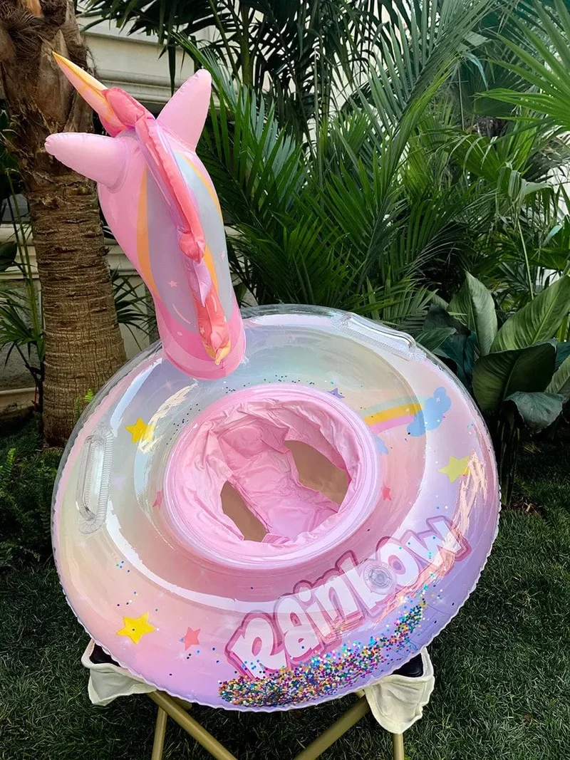 Schwimmring, aufblasbarer Schwimmring für den Pool, Baby, Regenbogen, Pailletten, Einhorn für Kinder, Schwimmkreis, Kinder, Schwimmring, Poolspielzeug, schwimmend