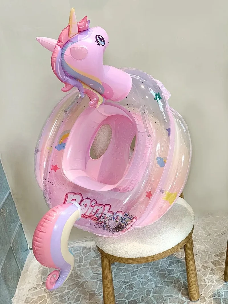 Schwimmring, aufblasbarer Schwimmring für den Pool, Baby, Regenbogen, Pailletten, Einhorn für Kinder, Schwimmkreis, Kinder, Schwimmring, Poolspielzeug, schwimmend