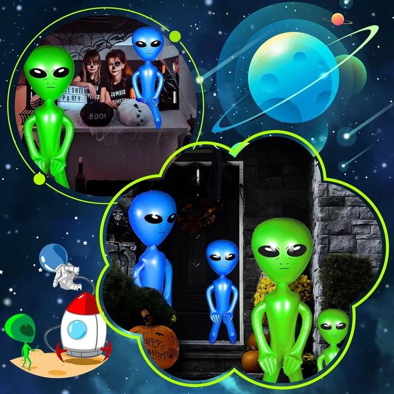 2 Stücke Aufblasbare Alien Aufblasbare Spielzeuge Für Halloween Thanksgiving Dekoration Unterhaltung Und Weihnachten Party Geschenke