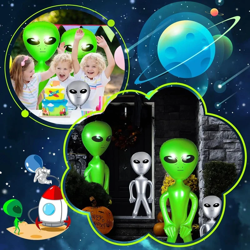 2 Stücke Aufblasbare Alien Aufblasbare Spielzeuge Für Halloween Thanksgiving Dekoration Unterhaltung Und Weihnachten Party Geschenke