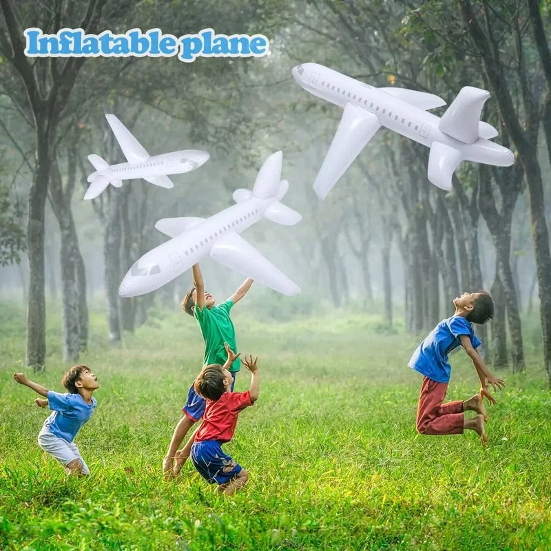 100 cm Aufblasbarer Flugzeug-Schwimmflugzeugball mit aufblasbarem Schlauch zum Schwimmen im Freien Aufblasbares Spielzeug für Kinder im Freien