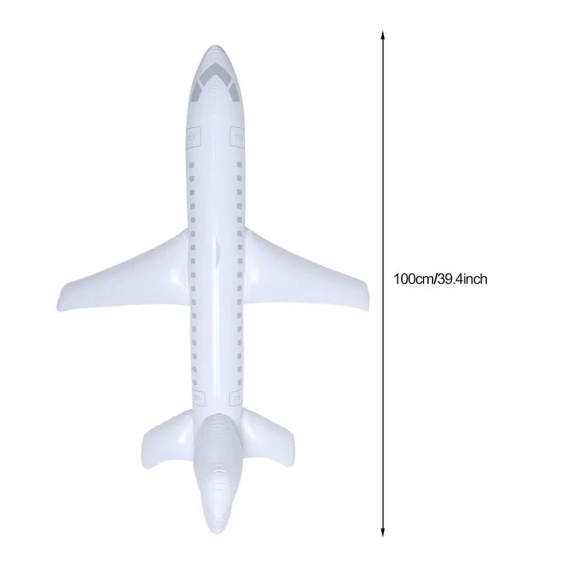 100 cm Aufblasbarer Flugzeug-Schwimmflugzeugball mit aufblasbarem Schlauch zum Schwimmen im Freien Aufblasbares Spielzeug für Kinder im Freien