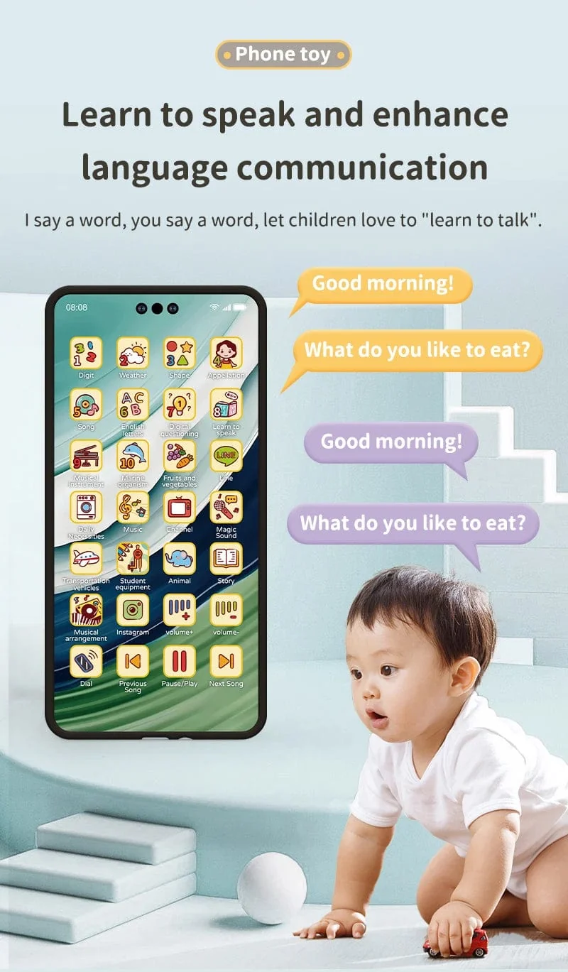 Spielzeug-Handy, Lernspielzeug, Handy, Baby, Kind, Lernspielzeug, Telefon, Handy-Modell, Spielzeug für Kinder, Geburtstag, Weihnachtsgeschenk